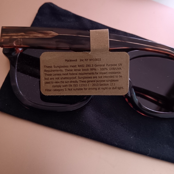 NWT MADEWELL Marrin Sunglasses Tortoiseshell Flat Front Tiger Stripe Multi - Picture 6 of 6